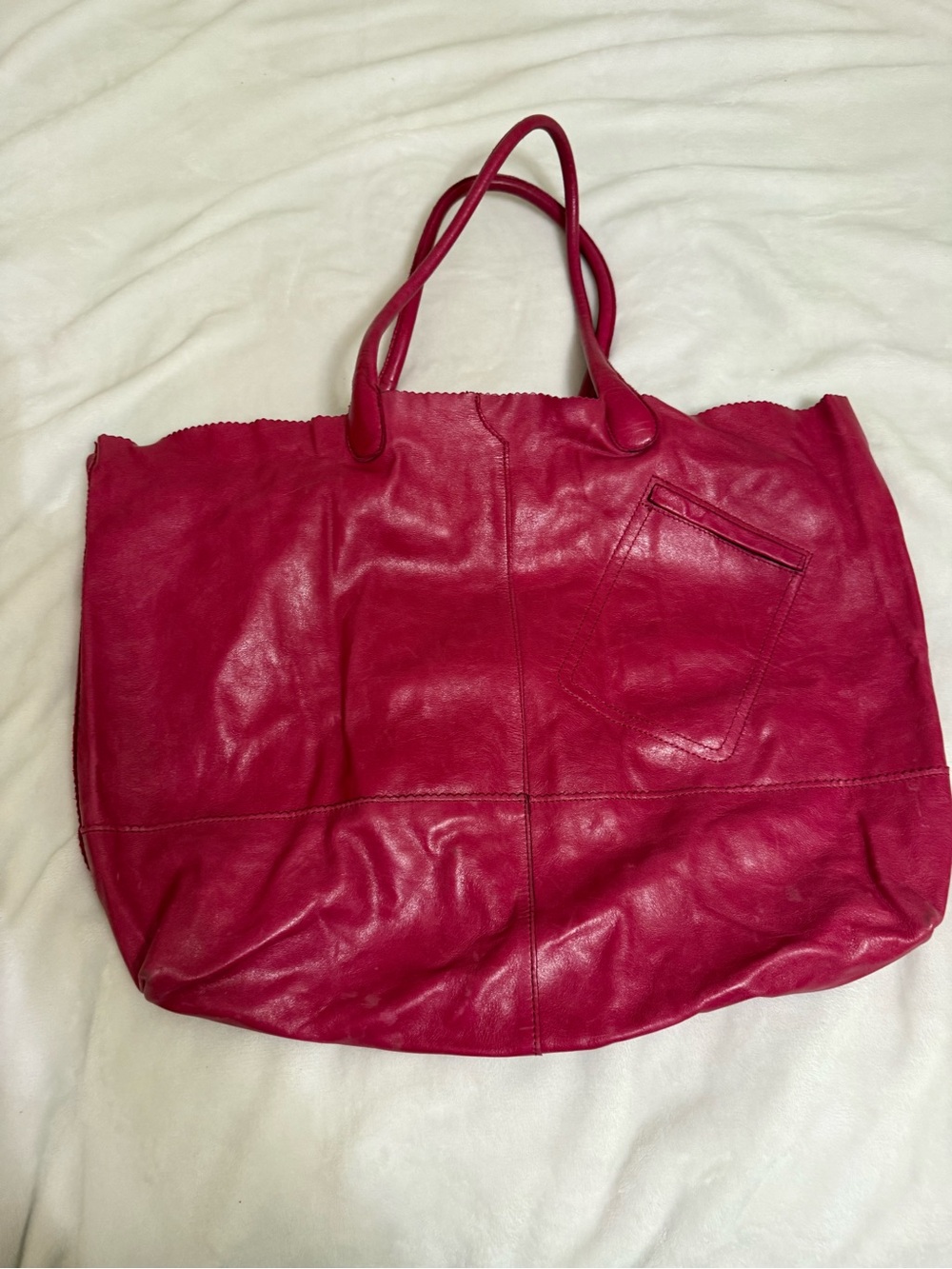 HOBO Rozanne Raspberry Fuchsia Leather Tote - Picture 4 of 7